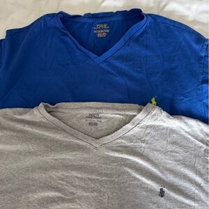 Polo by Ralph Lauren Heather Gray and Blue Tee 2XLT